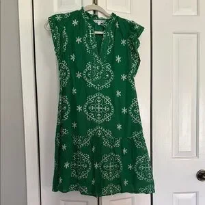 Joy Joy Dresses | Joy Joy Emerald Dress With Ivory Embroidery | Color: Green/White | Size: S | 17sydneymc's Closet